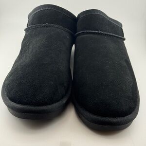 Women's Cushionaire Memory Foam Suede Cozy Mule Slippers Black 11M